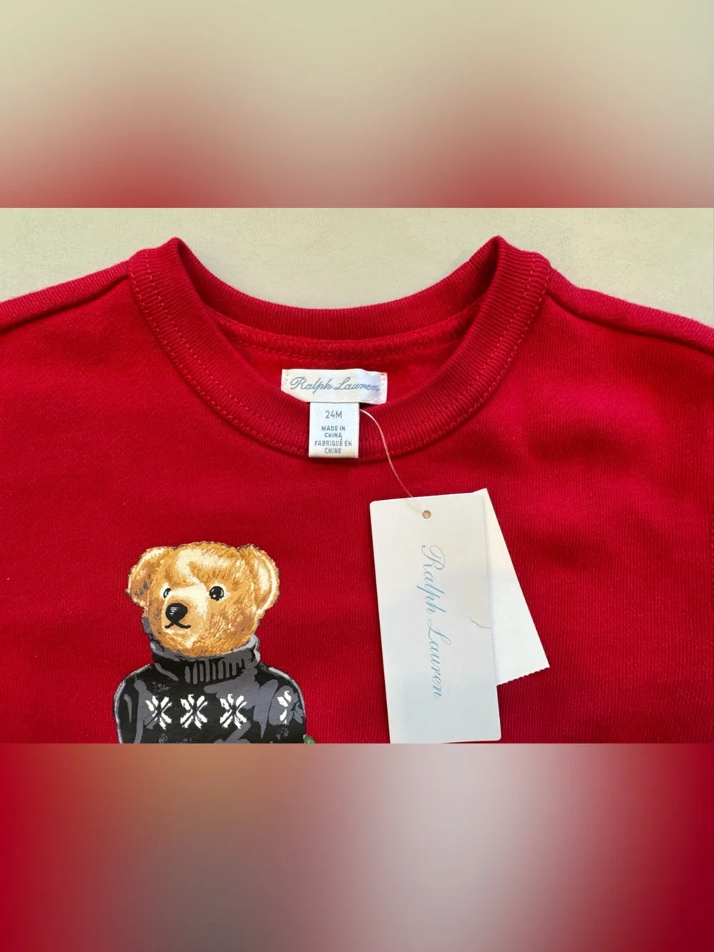 Ralph Lauren Winter Bear Sweatshirt (Size 24M)